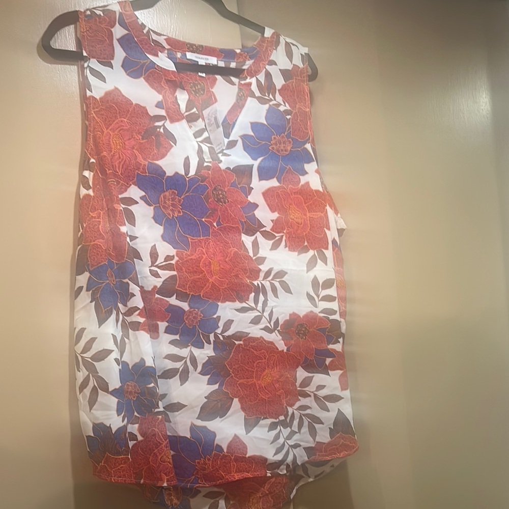 Maurices Red and Blue Sleeveless Tank Top